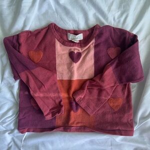 Peek Kids Pink and Purple Heart Sweater